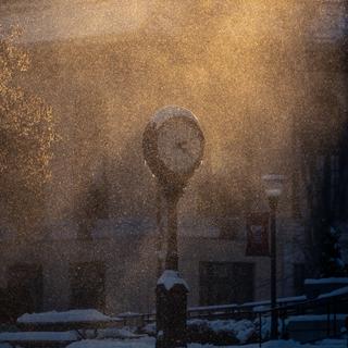Snow shower at Carnegie Mellon University.