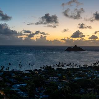 Sunrise over Lanikai Beach from the pillbox trail.