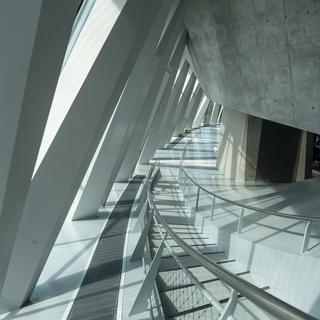Side staircases in the Mercedes Museum in Stuttgart.