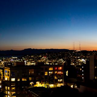 A late sunset in Seattle.